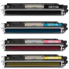 4 Pack Compatible HP CE310A,CE311A,CE312A,CE313A Toner Cartridge 126A (1BK,1C,1M,1Y) 10% Of