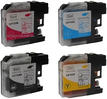 8 Pack Compatible Brother LC-133 (LC131) High Yield Ink Cartridge Set (2BK,2C,2M,2Y) 15% Off